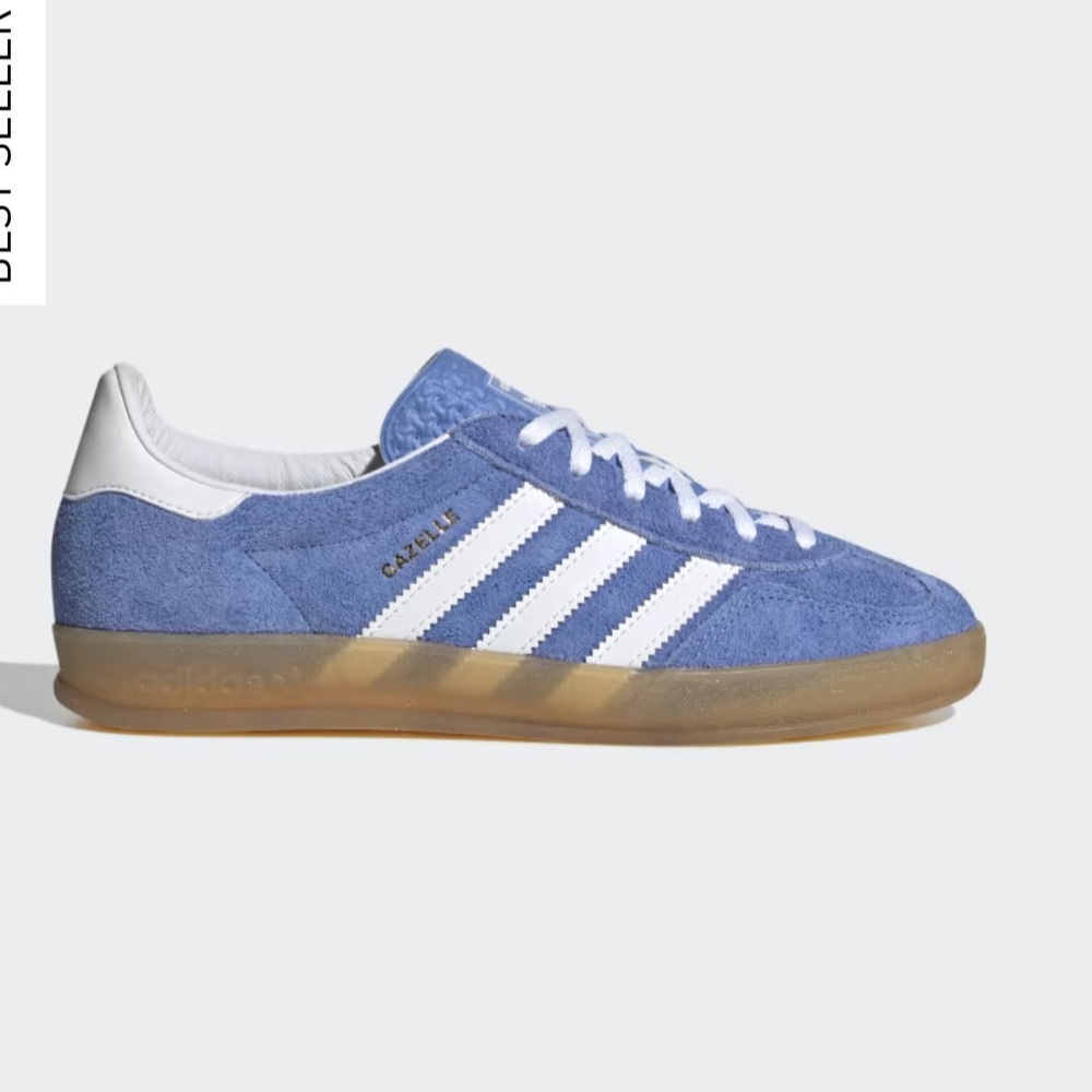 Adidas Indoor Gazelle Blue and White Sneakers